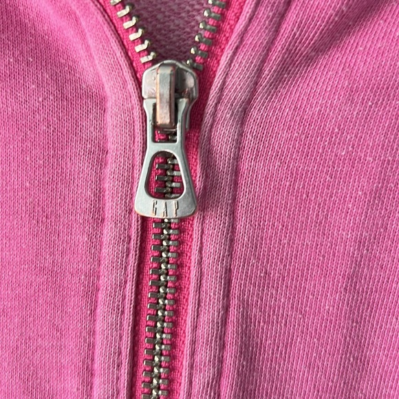 Pink vintage-wash zip up hoodie - Picture 2 of 8